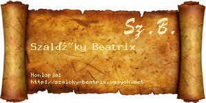 Szalóky Beatrix névjegykártya