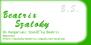 beatrix szaloky business card